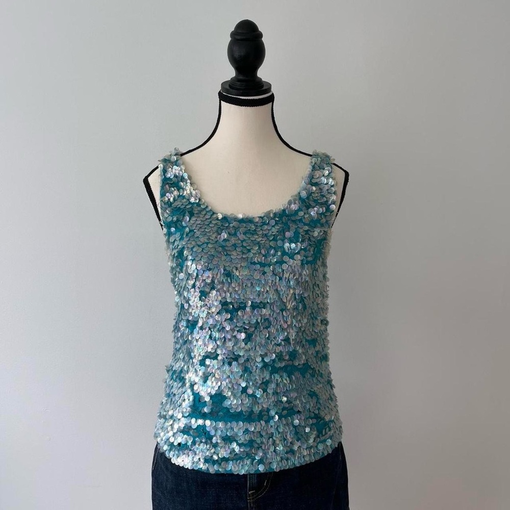 Vintage 100% Wool Heftco Handmade Sequin Top